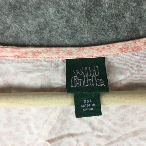 Wild Fable Top XXL 90s Y2K Babydoll Tie Front Flutter Sleeve Pink Floral Ditsy - Picture 3 of 10